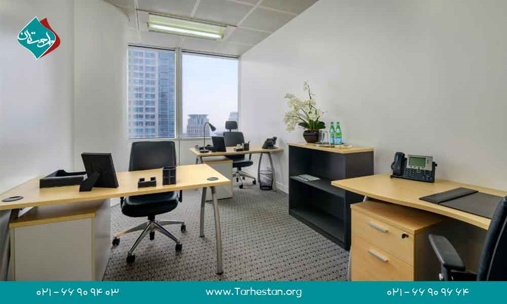 طراحی اتاق اداری و فضای کار شیک و ساده