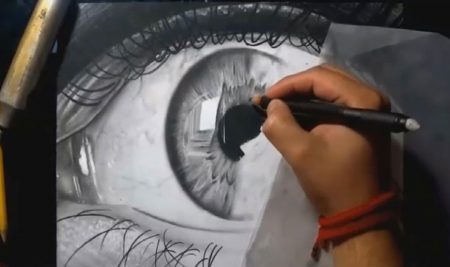 آموزش طراحی چشم در سیاه قلم